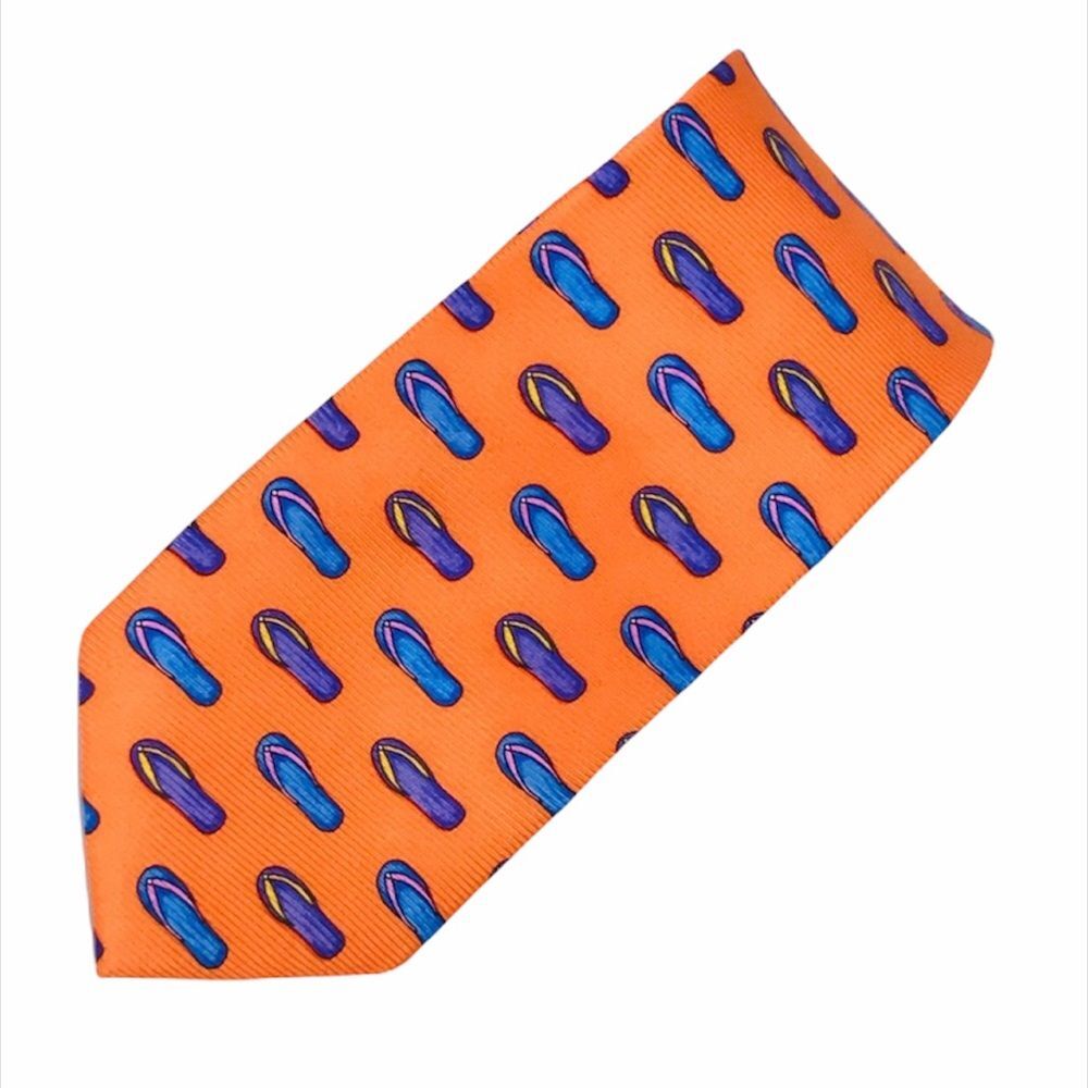 Cape Cod Neckwear Flip Flops Tie Orange